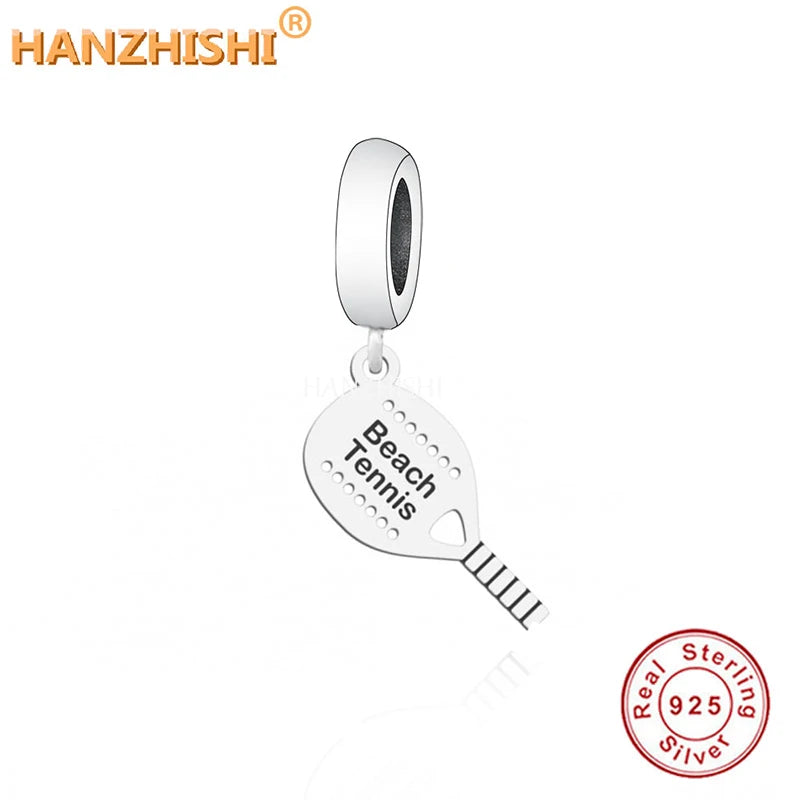 925 Sterling Silver Racket Pendant Necklace for Women