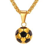 Football Necklace Stainless Steel Chain Boy's Gift
