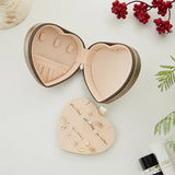 Heart-shaped Jewelry Box PU Leather Compact Portable Earring Storage Box