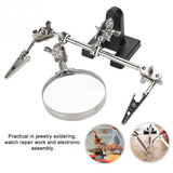 5X Magnifying Glass Auxiliary Clip Magnifier Soldering Stand Holder