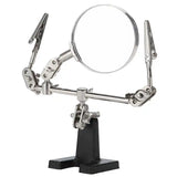 5X Magnifying Glass Auxiliary Clip Magnifier Soldering Stand Holder