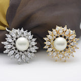 Zircon Pearl Scarf Buckle - Wild Clothes Clip