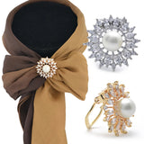 Zircon Pearl Scarf Buckle - Wild Clothes Clip