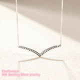 925 Silver Shimmering Wish Necklace, Clear CZ Women's Jewelry