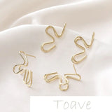 Spring 14K Gold-Clad Double-Layer Half Petal Silver Earrings