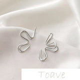 Spring 14K Gold-Clad Double-Layer Half Petal Silver Earrings