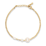 Spring Gold-color Glass Beads Natural Pearl Mixed Bracelet Arm Accessories