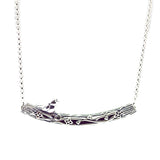 Spring Bird Curved Bar Necklace & Pendant Fits Original European Charms