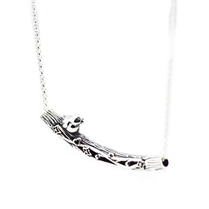 Spring Bird Curved Bar Necklace & Pendant Fits Original European Charms