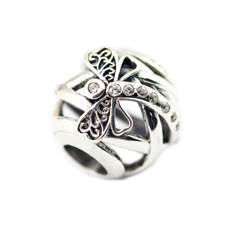 Sterling Silver Dreamy Dragonfly Charm Beads for Bracelets