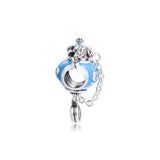 925 Sterling Silver Pendant Bracelets with Sparkling Beads