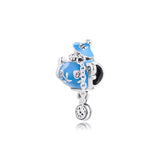 925 Sterling Silver Pendant Bracelets with Sparkling Beads