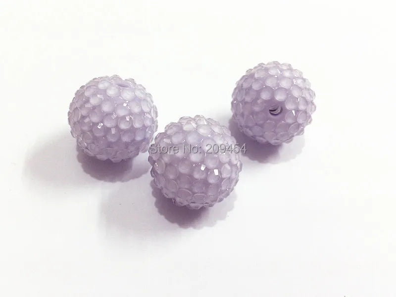 20MM 100pcs/lot Light Purple Rhinestone Ball Chunky Beads
