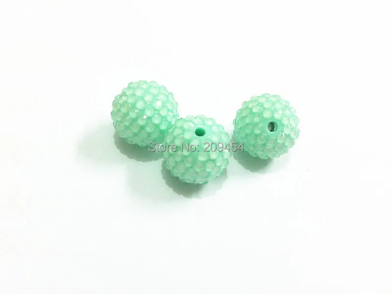 Pastel Mint Green Rhinestone Beads 100pcs