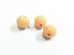 Pastel Peach Rhinestone Beads 100pcs
