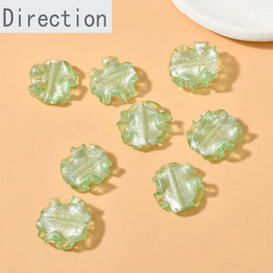Spring Glass Pleated Lace Petal Flower Piece DIY Jewelry Making Material