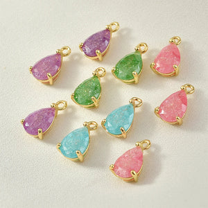 Spring Ice Zircon Drop Necklace Bracelet Ear Stud Pendant Parts DIY Ornament