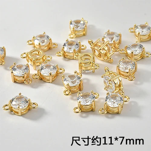 Copper Covered Crystal Zircon Pendant DIY Earrings