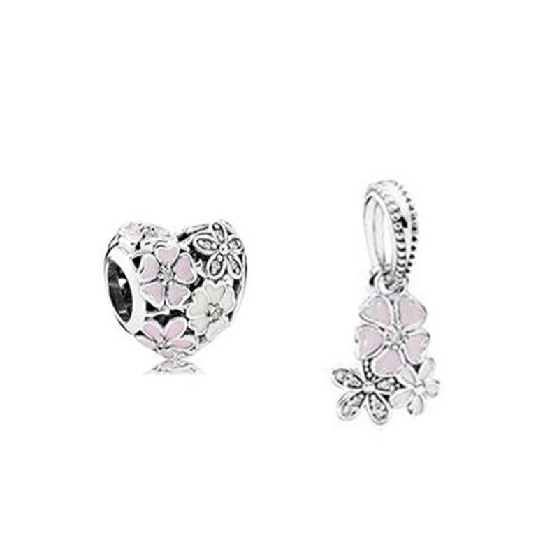Spring Daisy Blossom Charms Set Sterling Silver Jewelry DIY