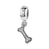925 Silver Poodle Puppy Dog Dangle Charm for Bracelets