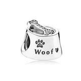 925 Silver Poodle Puppy Dog Dangle Charm for Bracelets