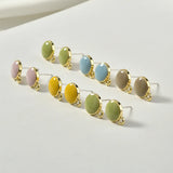 Alloy Drop Oil All-match Silver Needle Ear Stud DIY Earrings Material 6pcs
