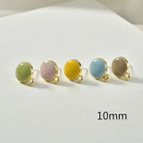 Alloy Drop Oil All-match Silver Needle Ear Stud DIY Earrings Material 6pcs