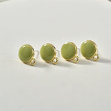 Alloy Drop Oil All-match Silver Needle Ear Stud DIY Earrings Material 6pcs