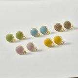 Alloy Drop Oil All-match Silver Needle Ear Stud DIY Earrings Material 6pcs