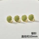Alloy Drop Oil All-match Silver Needle Ear Stud DIY Earrings Material 6pcs