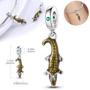 Spring Animals Butterfly Chameleon Frog Crocodile Dangle Charm Beads