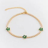 Rainbow Daisy Flower Tennis Chain Bracelet Set