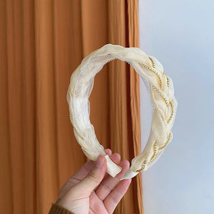 Spring Mesh Chain Twist Organza Hair Hoop for Women