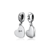 Mother & Son Love Dangle Charm 925 Silver Jewelry For Snake Chain Bracelets