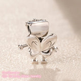 925 Sterling Silver Floral Bella Bot Charm Bead for Bracelets