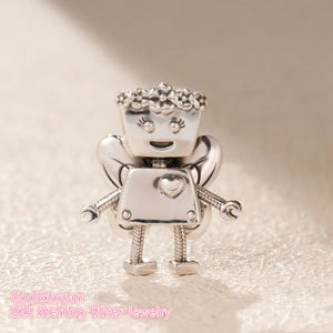 925 Sterling Silver Floral Bella Bot Charm Bead for Bracelets