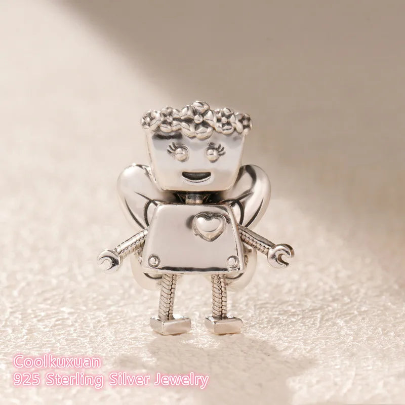 925 Sterling Silver Floral Bella Bot Charm Bead for Bracelets