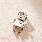 925 Sterling Silver Floral Bella Bot Charm Bead for Bracelets