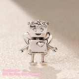925 Sterling Silver Floral Bella Bot Charm Bead for Bracelets