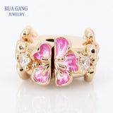 925 Sterling Silver Peach Blossoms Flower Rose Clip Charm Bead