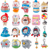 Cartoon Pig Waffles Enamel Charms 925 Sterling Silver Pendant Beads