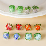 Korea Luminous Glass Crystal Persimmon Pendant DIY Earring Hairpin