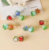 Korea Luminous Glass Crystal Persimmon Pendant DIY Earring Hairpin