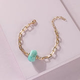 Natural Stone Chain Link Bracelet Jewelry Gift for Women