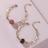 Natural Stone Chain Link Bracelet Jewelry Gift for Women