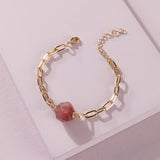 Natural Stone Chain Link Bracelet Jewelry Gift for Women