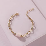 Natural Stone Chain Link Bracelet Jewelry Gift for Women