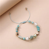 Adjustable Natural Rock Stone Beads Strand Bracelet for Women