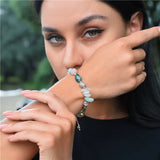 Adjustable Natural Rock Stone Beads Strand Bracelet for Women