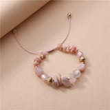 Adjustable Natural Rock Stone Beads Strand Bracelet for Women